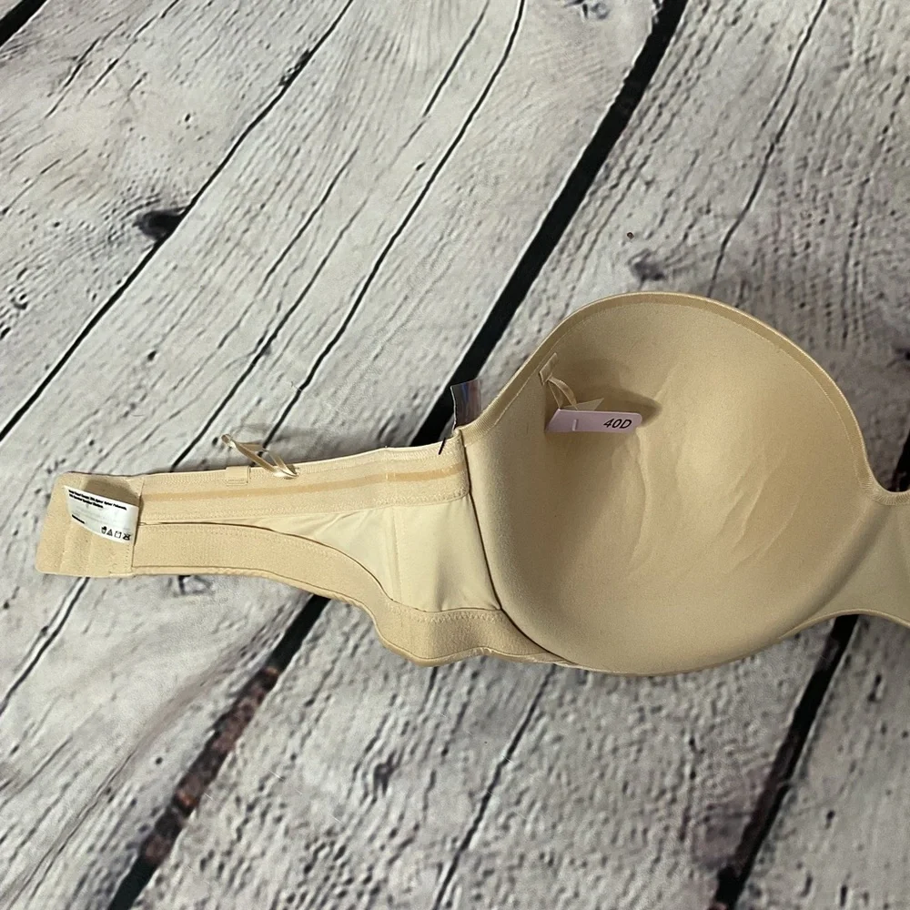 Maidenform Nude Strapless Stay Up Power Band Bra 40D NWT